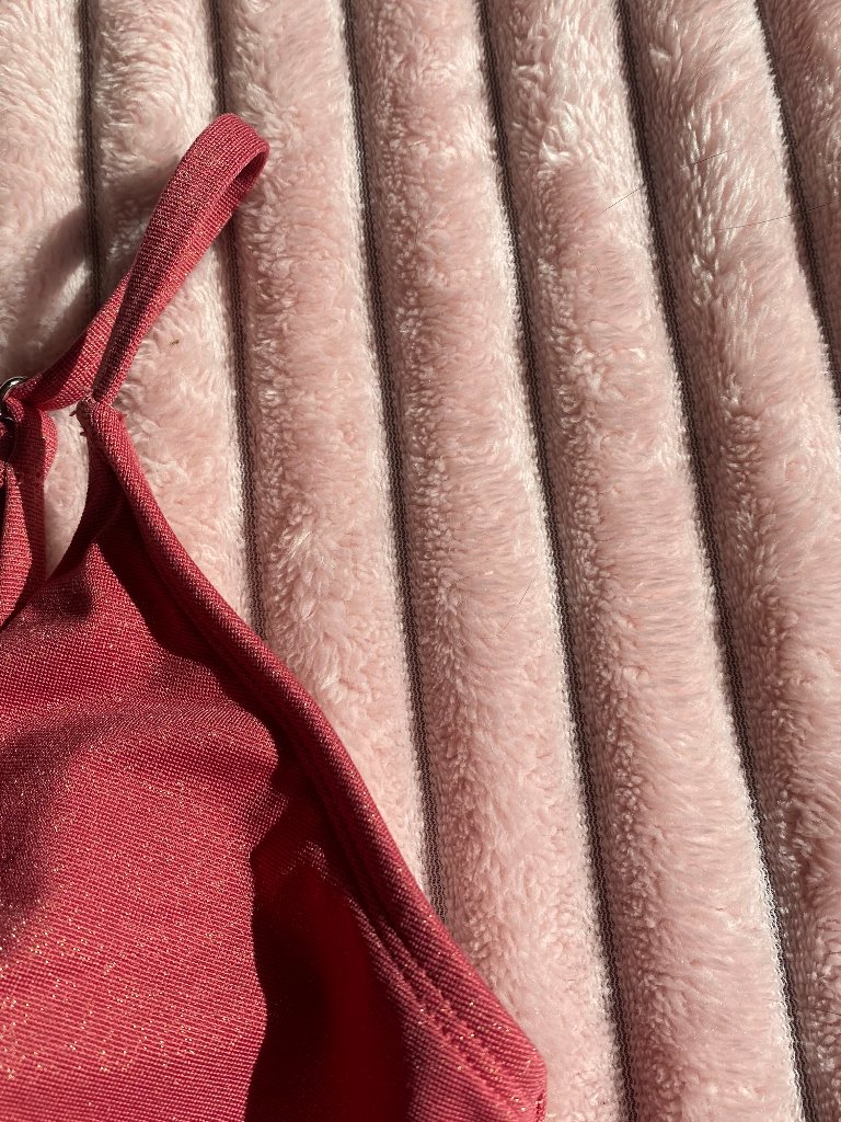Coral Sparkly Bikini Top